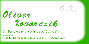 oliver kovarcsik business card